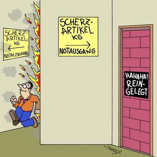 Notausgang Von Karsten Wirtschaft Cartoon Toonpool