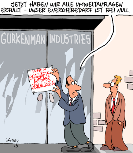 Cartoon: Null Energie (medium) by Karsten Schley tagged umwelt,umweltauflagen,abgaben,steuern,klima,politik,wirtschaft,kosten,pleiten,atbeitslosigkeit,gesellschaft,umwelt,umweltauflagen,abgaben,steuern,klima,politik,wirtschaft,kosten,pleiten,atbeitslosigkeit,gesellschaft