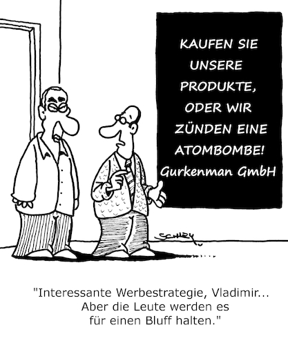 Cartoon: Nur ein Bluff (medium) by Karsten Schley tagged wirtschaft,werbung,business,verkaufen,verkäufer,marketing,umsatz,gewinne,kunden,glaubwürdigkeit,gesellschaft,wirtschaft,werbung,business,verkaufen,verkäufer,marketing,umsatz,gewinne,kunden,glaubwürdigkeit,gesellschaft