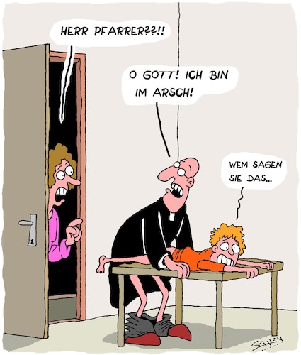 Cartoon: O Gott! (medium) by Karsten Schley tagged religion,kirche,verbrechen,kindesmissbrauch,vertuschung,katholizismus,vatikan,papst,pfarrer,vergewaltigung,gesellschaft,medien,religion,kirche,verbrechen,kindesmissbrauch,vertuschung,katholizismus,vatikan,papst,pfarrer,vergewaltigung,sex,gesellschaft,medien