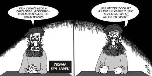 Cartoon: Obama in Cairo (medium) by Karsten Schley tagged usa,naher,osten,terror
