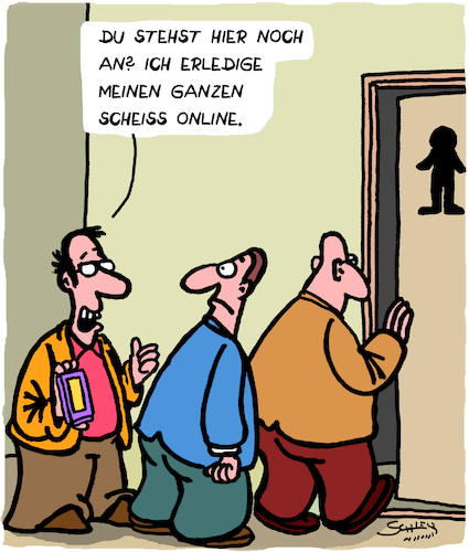 Cartoon: Online (medium) by Karsten Schley tagged computer,technik,business,online,shopping,ecommerce,wirtschaft,verdauung,gesellschaft,computer,technik,business,online,shopping,ecommerce,wirtschaft,verdauung,gesellschaft