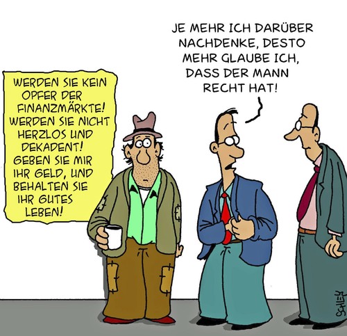 Cartoon: Opfer (medium) by Karsten Schley tagged finanzmärkte,aktien,aktienmärkte,investitionen,geld,business,rendite,pleite,bankrott,insolvenz,märkte,finanzmärkte,aktien,aktienmärkte,investitionen,business,bankrott,insolvenz