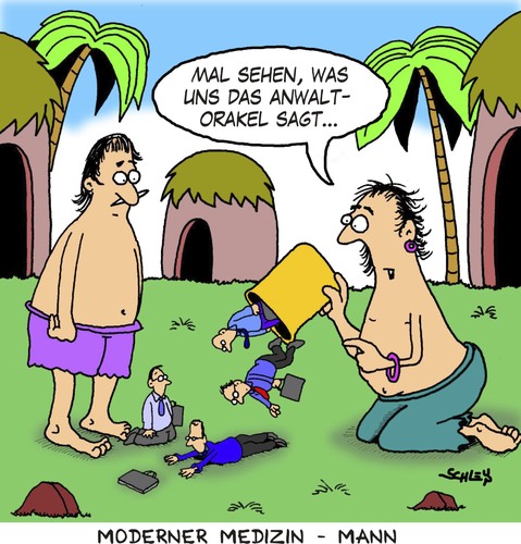 Cartoon: Orakel (medium) by Karsten Schley tagged recht,rechtsanwälte,natur,männer,recht,rechtsanwälte,natur,männer,medizin,gesundheit,medizinmann,orakel