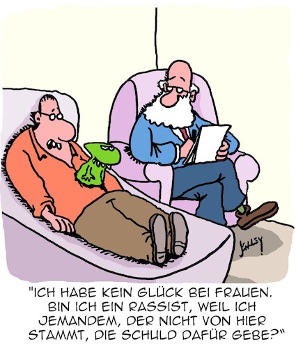 Cartoon: Pech in der Liebe (medium) by Karsten Schley tagged männer,frauen,dating,pech,aliens,rassismus,psychiater,schuldgefühle,liebe,beziehungen,ärzte,patienten,männer,frauen,sex,dating,pech,aliens,rassismus,psychiater,schuldgefühle,liebe,beziehungen,ärzte,patienten