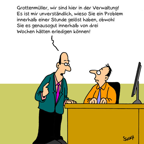 Cartoon: Problemlösung (medium) by Karsten Schley tagged gesellschaft,verwaltung,beamte,administration,behörden,gesellschaft,verwaltung,beamte,administration,behörden