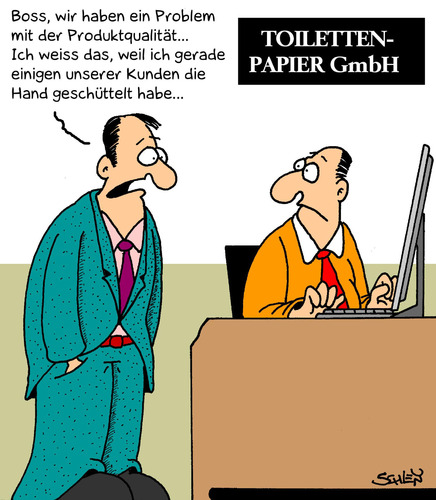 Cartoon: Produktqualität (medium) by Karsten Schley tagged wirtschaft,gesellschaft,geld,kunden,verkäufer,kaufen,produkte,verbraucher,verbraucherschutz,wirtschaft,gesellschaft,geld,kunden,verkäufer,kaufen,produkte,verbraucher,verbraucherschutz,handel,vekrauf,konsum