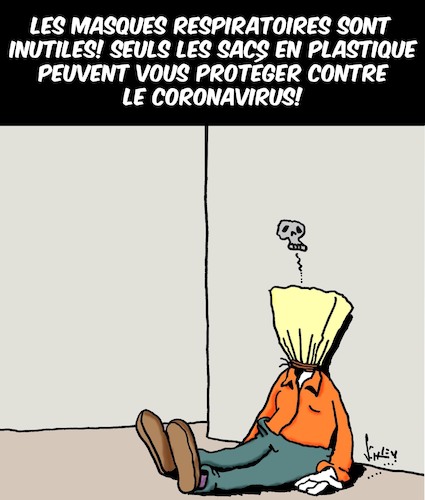 Cartoon: Protection contre le Coronavirus (medium) by Karsten Schley tagged coronavirus,protection,sante,panique,medias,politique,coronavirus,protection,sante,panique,medias,politique