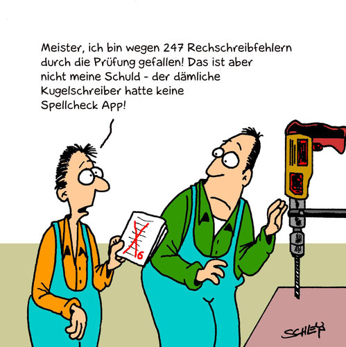 Cartoon: Rechtschreibung (medium) by Karsten Schley tagged bildung,gesellschaft,pisa,ausbildung,schule,schüler,pädagogen,bildung,gesellschaft,pisa,ausbildung,schule,schüler,pädagogen,wissen,prüfung,test