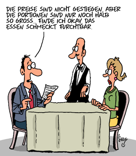 Cartoon: Restaurant-Preise (medium) by Karsten Schley tagged restaurants,gastronomie,mehrwertsteuer,steuererhöhungen,finanzpolitik,wirtschaft,ernährung,gesellschaft,restaurants,gastronomie,mehrwertsteuer,steuererhöhungen,finanzpolitik,wirtschaft,ernährung,gesellschaft