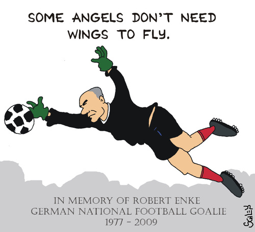 Cartoon: Robert Enke 1977 - 2009 (medium) by Karsten Schley tagged sports,football