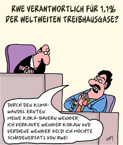 Cartoon: RWE vor Gericht (medium) by Karsten Schley tagged rwe,deutschland,klimawandel,schadenersatz,politik,kommandowirtschaft,grüne,gesellschaft,rwe,deutschland,klimawandel,schadenersatz,politik,kommandowirtschaft,grüne,gesellschaft