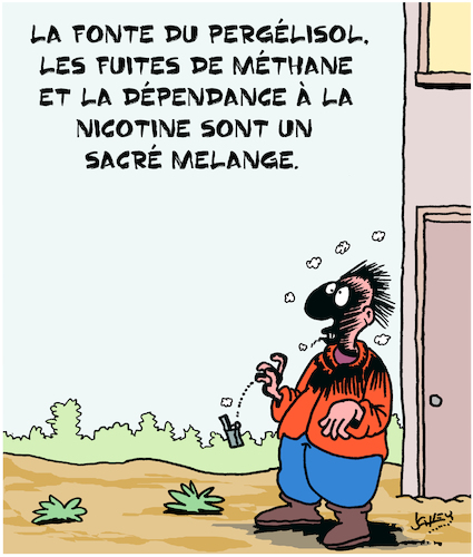 Cartoon: Sacre... (medium) by Karsten Schley tagged pergelisol,methane,changement,climatique,environnement,industrie,politique,pergelisol,methane,changement,climatique,environnement,industrie,politique