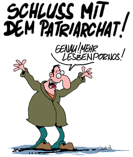 Cartoon: SCHLUSS!!! (medium) by Karsten Schley tagged gesellschaft,männer,frauen,patriarchat,unterdrückung,gleichberechtigung,frauenbeauftragte,pornos,deutschland,gesellschaft,männer,frauen,patriarchat,unterdrückung,gleichberechtigung,frauenbeauftragte,pornos,deutschland