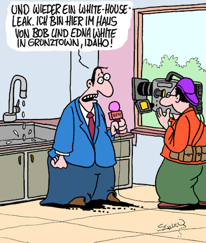 Cartoon: Schon WIEDER??! (medium) by Karsten Schley tagged white,house,leaks,usa,trump,whistleblower,medien,politik,demokratie,white,house,leaks,usa,trump,whistleblower,medien,politik,demokratie