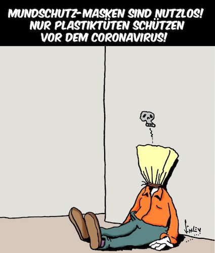 Cartoon: Schutz vor Corona (medium) by Karsten Schley tagged corona,schutz,medizin,panikmache,medien,politik,gesellschaft,corona,schutz,medizin,panikmache,medien,politik,gesellschaft