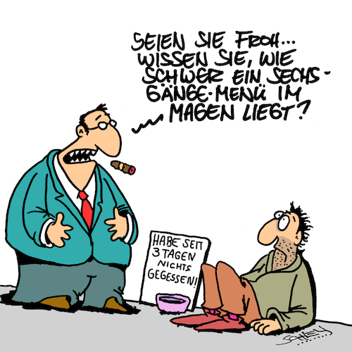 Cartoon: Sei froh (medium) by Karsten Schley tagged reichtum,armut,ernährung,obdachlosigkeit,gesellschaft,gerechtigkeit,geld,soziales,übergewicht,politik,reichtum,armut,ernährung,obdachlosigkeit,gesellschaft,gerechtigkeit,geld,soziales,übergewicht,politik