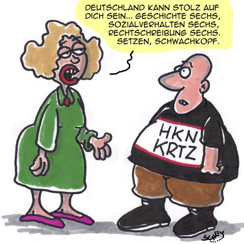 Cartoon: Sei STOLZ!! (medium) by Karsten Schley tagged nationalismus,politik,neonazis,bildung,schule,rechtschreibung,faschismus,demokratie,nationalismus,politik,neonazis,bildung,schule,rechtschreibung,faschismus,demokratie