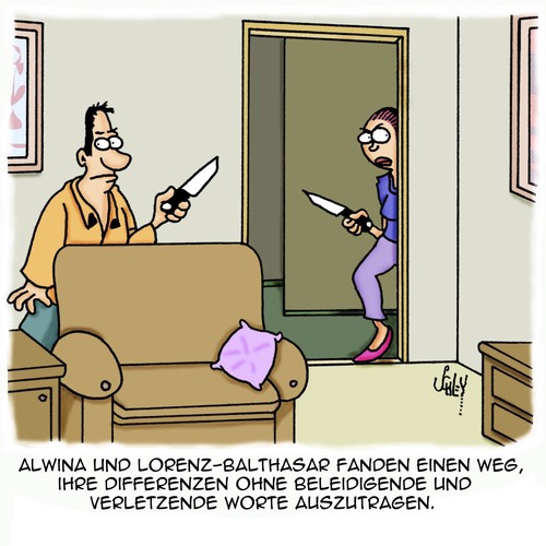 Cartoon: SO geht Kommunikation! (medium) by Karsten Schley tagged ehe,liebe,ehestreit,männer,frauen,streit,familie,ehekrach,argumentation,kommunikation,ehe,liebe,ehestreit,männer,frauen,streit,familie,ehekrach,argumentation,kommunikation