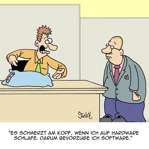 Cartoon: Software-Experte (medium) by Karsten Schley tagged software,hardware,computer,arbeit,arbeitgeber,arbeitnehmer,business,wirtschaft,gesundheit,software,hardware,computer,arbeit,arbeitgeber,arbeitnehmer,business,wirtschaft,gesundheit