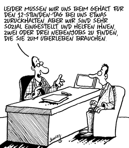 Cartoon: Soziale Einstellung (medium) by Karsten Schley tagged wirtschaft,gehälter,arbeitgeber,arbeitnehmer,soziales,benefits,lebenshaltungskosten,gesellschaft,wirtschaft,gehälter,arbeitgeber,arbeitnehmer,soziales,benefits,lebenshaltungskosten,gesellschaft