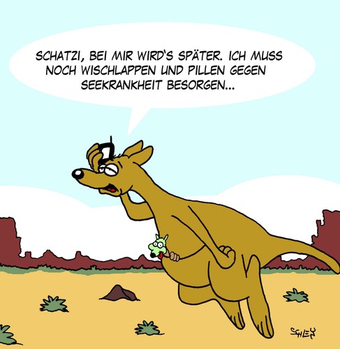 Cartoon: Später (medium) by Karsten Schley tagged natur,tiere,kinder,eltern,jugend,babies,gesundheit