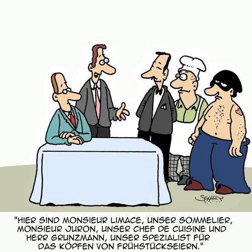 Cartoon: Spezialisten (medium) by Karsten Schley tagged restaurants,kellner,essen,trinken,weinkellner,chefköche,kochen,wein,experten,spezialisten,haute,cuisine,restaurants,kellner,essen,trinken,weinkellner,chefköche,kochen,wein,experten,spezialisten,haute,cuisine