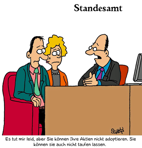 Cartoon: Standesamt (medium) by Karsten Schley tagged geld,business,investments,aktien,aktienkurse,aktienmärkte,aktienhandel,aktionäre,religion,dividende,business,geld,investments,aktien,aktienkurse,aktienmärkte,aktienhandel,aktionäre,religion,dividende