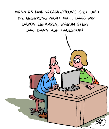 Cartoon: Streng geheim! (medium) by Karsten Schley tagged verschwörungstherorien,politik,märchen,mythen,internet,facebook,fake,gesellschaft,verschwörungstherorien,politik,märchen,mythen,internet,facebook,fake,gesellschaft