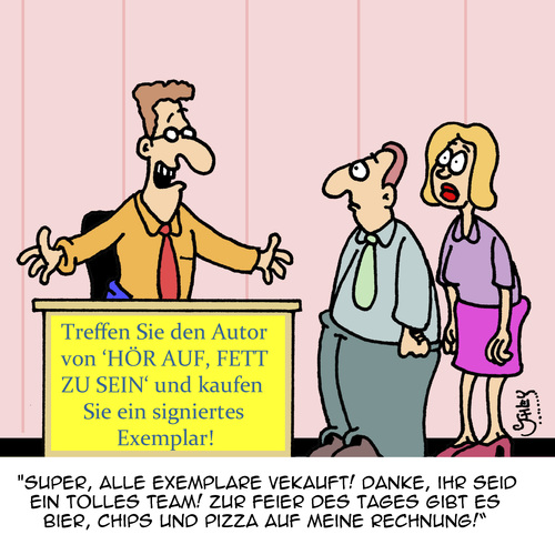 Cartoon: SUPER Erfolg!! (medium) by Karsten Schley tagged bücher,autoren,literatur,business,verkaufszahlen,diäten,übergewicht,gesundheit,ernährung,schriftsteller,experten,fettleibigkeit,bücher,autoren,literatur,business,verkaufszahlen,diäten,übergewicht,gesundheit,ernährung,schriftsteller,experten,fettleibigkeit