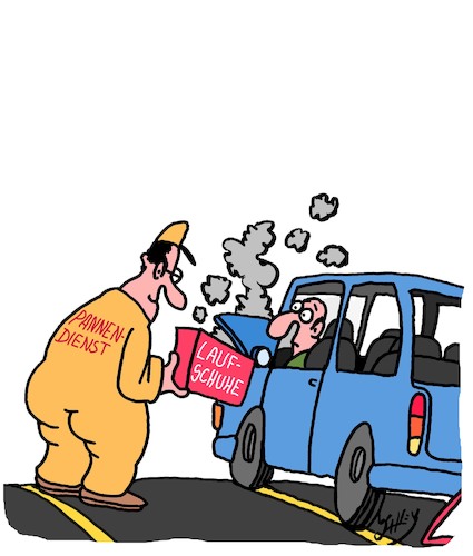 Cartoon: Super Service! (medium) by Karsten Schley tagged autos,technik,verkehr,pannen,pannendienst,hilfe,sport,transport,adac,gesellschaft,autos,technik,verkehr,pannen,pannendienst,hilfe,sport,transport,adac,gesellschaft