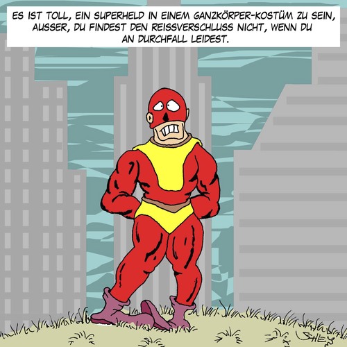 Cartoon: Superheld (medium) by Karsten Schley tagged comics,gesundheit,unterhaltung,kultur,filme,usa,superhelden,comics,gesundheit,unterhaltung,kultur,filme,usa,superhelden