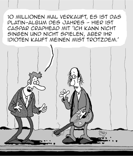 Cartoon: Superhit! (medium) by Karsten Schley tagged unterhaltung,kultur,musik,musiker,medien,verkäufe,auszeichnungen,erfolg,karriere,fans,unterhaltung,kultur,musik,musiker,medien,verkäufe,auszeichnungen,erfolg,karriere,fans