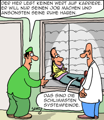 Cartoon: Systemfeinde (medium) by Karsten Schley tagged arbeit,arbeitgeber,arbeitnehmer,wirtschaft,business,karriere,system,kapitalismus,verweigerung,worklifebalance,gesellschaft,arbeit,arbeitgeber,arbeitnehmer,wirtschaft,business,karriere,system,kapitalismus,verweigerung,worklifebalance,gesellschaft