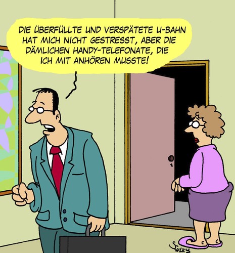 Cartoon: Telefonieren (medium) by Karsten Schley tagged handys,telefonieren,öpnv,personennahverkehr,verkehr,gesellschaft,kommunikation,deutschland,technik,stress,bahn,handys,telefonieren,öpnv,personennahverkehr,verkehr,gesellschaft,kommunikation,deutschland,technik,stress,bahn