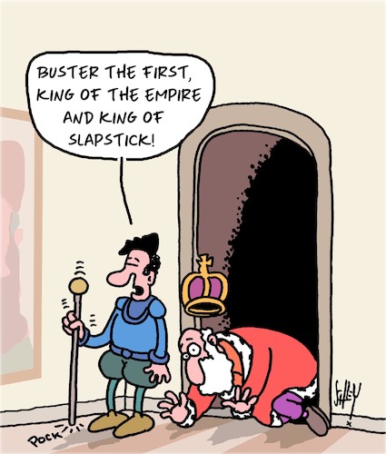 Cartoon: The King (medium) by Karsten Schley tagged kings,monarchies,slapstick,media,comedy,politics,diplomacy,society,kings,monarchies,slapstick,media,comedy,politics,diplomacy,society