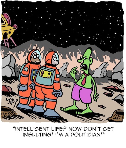 Cartoon: The Other Day in Space... (medium) by Karsten Schley tagged space,travel,aliens,astronauts,science,research,professions,politicians,technology,space,travel,aliens,astronauts,science,research,professions,politicians,technology