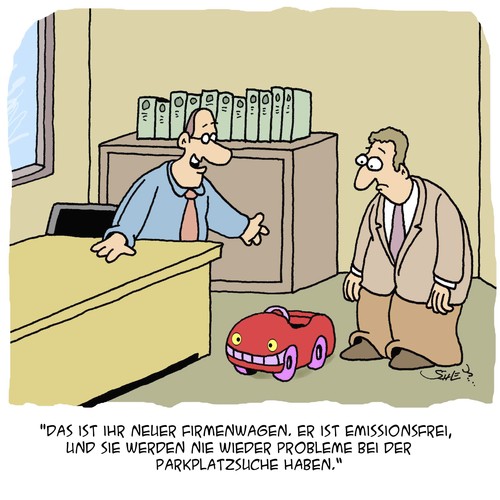 Cartoon: Total umweltfreundlich (medium) by Karsten Schley tagged business,firmenwagen,arbeitgeber,arbeitnehmer,umwelt,umweltschutz,abgase,verkehr,autos,wirtschaft,business,firmenwagen,arbeitgeber,arbeitnehmer,umwelt,umweltschutz,abgase,verkehr,autos,wirtschaft