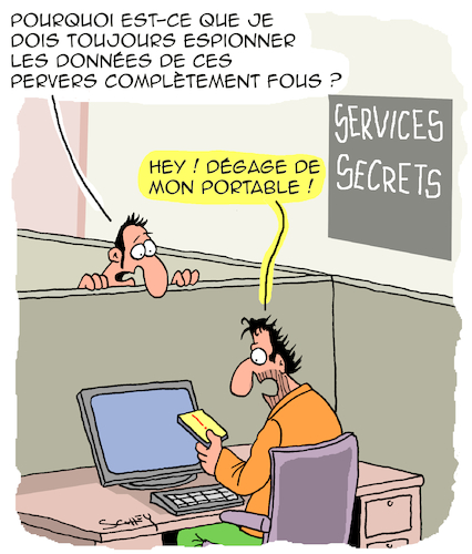 Cartoon: Totalement pervers (medium) by Karsten Schley tagged services,secrets,donnees,pirates,informatiques,technique,securite,services,secrets,donnees,pirates,informatiques,technique,securite
