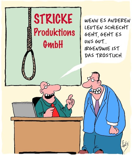 Cartoon: Tröstlich (medium) by Karsten Schley tagged profite,kapitalismus,business,verkaufen,depressionen,produktion,wirtschaft,industrie,geld,profite,kapitalismus,business,verkaufen,depressionen,produktion,wirtschaft,industrie,geld