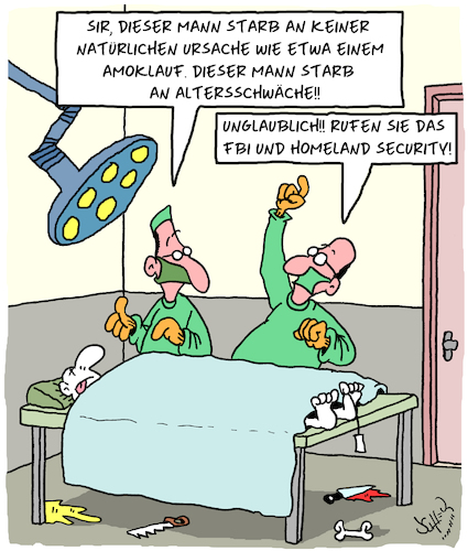 Cartoon: Übernatürlich (medium) by Karsten Schley tagged pathologie,kriminalität,usa,tod,verbrechen,waffen,nra,fbi,gesetze,republikaner,politik,amokläufe,gesellschaft,pathologie,kriminalität,usa,tod,verbrechen,waffen,nra,fbi,gesetze,republikaner,politik,amokläufe,gesellschaft