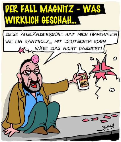 Cartoon: Umgehauen (medium) by Karsten Schley tagged magnitz,afd,angriff,fake,news,ermittlungen,bremen,politik,verbrechen,rechtsextremismus,populismus,gesellschaft,medien,deutschland,magnitz,afd,angriff,fake,news,ermittlungen,bremen,politik,verbrechen,rechtsextremismus,populismus,gesellschaft,medien,deutschland