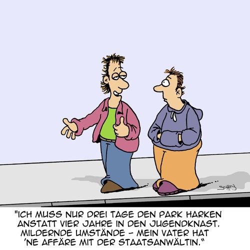 Cartoon: Umstände (medium) by Karsten Schley tagged gesetz,recht,staatsanwälte,familie,kriminalität,jugendkriminalität,korruption,beziehungen,verbrechen,strafe,justiz,gerechtigkeit,gesetz,recht,staatsanwälte,familie,kriminalität,jugendkriminalität,korruption,beziehungen,verbrechen,strafe,justiz,gerechtigkeit