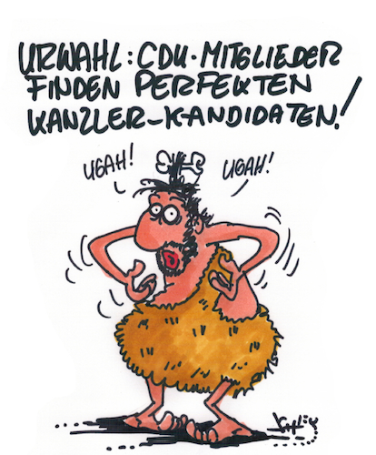 Cartoon: Urwahl (medium) by Karsten Schley tagged cdu,kanzlerkandidaten,parteimitglieder,urwahl,erfolg,politik,deutschland,cdu,kanzlerkandidaten,parteimitglieder,urwahl,erfolg,politik,deutschland