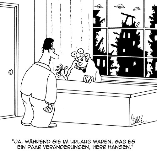 Cartoon: Veränderung (medium) by Karsten Schley tagged jobs,arbeit,arbeitgeber,arbeitnehmer,wirtschaft,business,urlaub,veränderung,entwicklung,aliens,ausserirdische,jobs,arbeit,arbeitgeber,arbeitnehmer,wirtschaft,business,urlaub,veränderung,entwicklung,aliens,ausserirdische