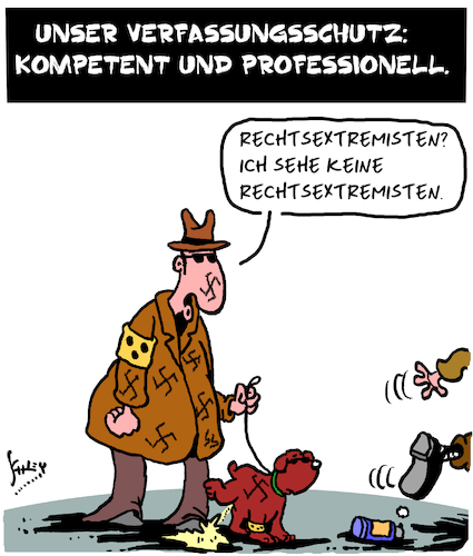 Cartoon: Verfassungsschutz (medium) by Karsten Schley tagged verfassungsschutz,rechtsextremismus,neonazis,kompetenz,demokratie,rechtsstaat,politik,sicherheit,verbrechen,gesetze,gesellschaft,verfassungsschutz,rechtsextremismus,neonazis,kompetenz,demokratie,rechtsstaat,politik,sicherheit,verbrechen,gesetze,gesellschaft