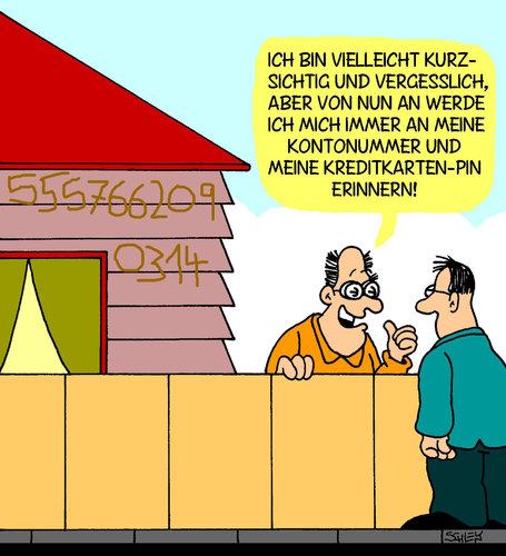 Cartoon: Vergesslich (medium) by Karsten Schley tagged banken,kreditkarten,kontonummer,bankkonto,geld,bankgeheimnis,wirtschaft,business,gesellschaft,gesundheit,banken,kreditkarten,kontonummer,bankkonto,geld,bankgeheimnis,wirtschaft,business,gesellschaft,gesundheit