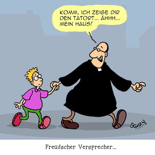 Cartoon: Versprochen... (medium) by Karsten Schley tagged katholizismus,religion,priester,kindesmißbrauch,kriminalität,pädophilie,vertuschung,kirche,verbrechen,vatikan,katholizismus,religion,priester,kindesmißbrauch,kriminalität,pädophilie,vertuschung,kirche,verbrechen,vatikan