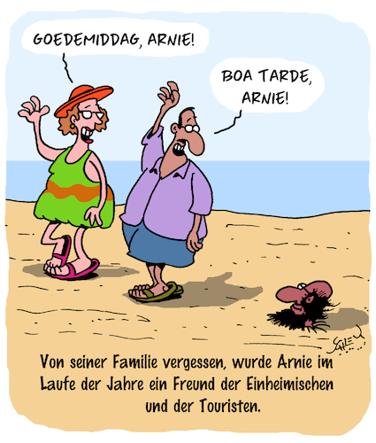 Cartoon: Völkerverständigung (medium) by Karsten Schley tagged urlaub,familien,strand,verständigung,freundschaft,beziehungen,männer,frauen,tourismus,gesellschaft,urlaub,familien,strand,verständigung,freundschaft,beziehungen,männer,frauen,tourismus,gesellschaft