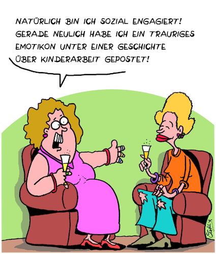 Cartoon: Voll engagiert (medium) by Karsten Schley tagged engagement,soziales,reichtum,ignoranz,kinderarbeit,medien,sozialnetzwerke,internet,computer,alibis,politik,gesellschaft,deutschland,europa,engagement,soziales,reichtum,ignoranz,kinderarbeit,medien,sozialnetzwerke,internet,computer,alibis,politik,gesellschaft,deutschland,europa